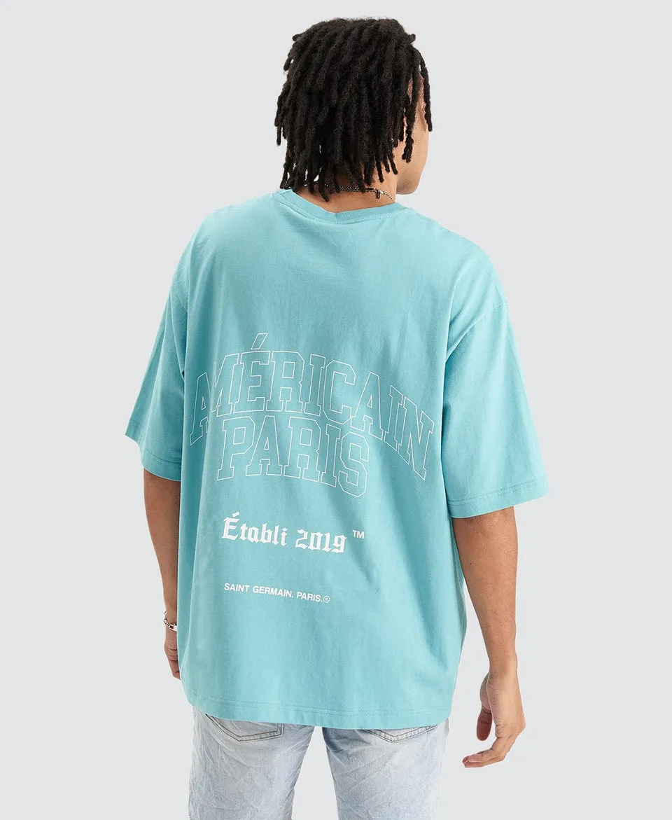AMERICAIN Seine Extra Oversized T-Shirt - Aquarelle Green