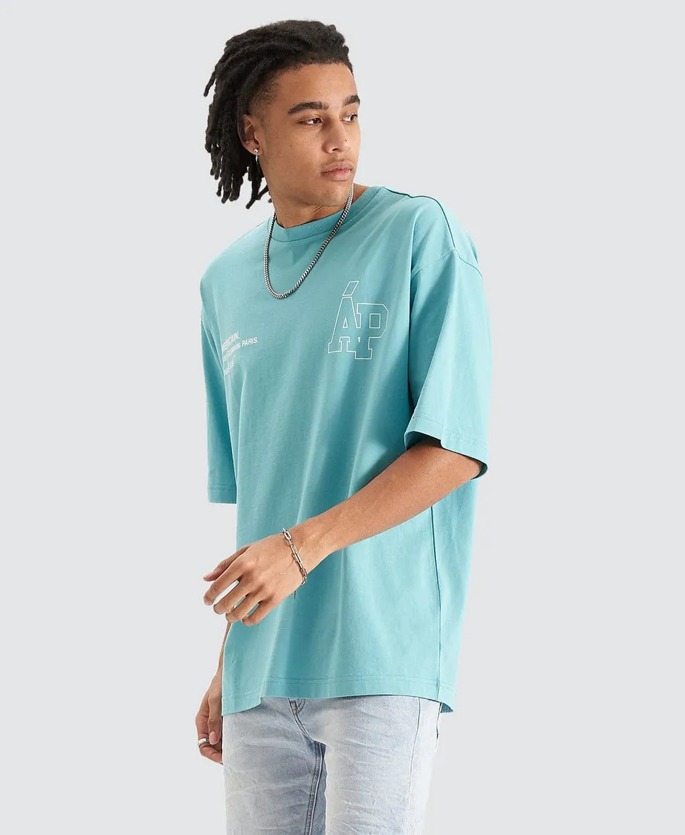 AMERICAIN Seine Extra Oversized T-Shirt - Aquarelle Green