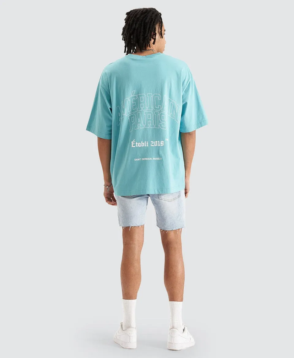 AMERICAIN Seine Extra Oversized T-Shirt - Aquarelle Green
