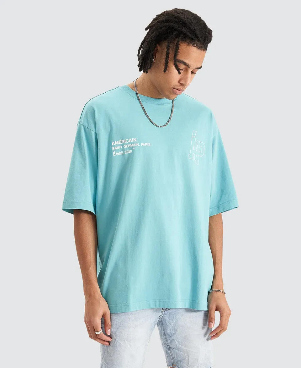 AMERICAIN Seine Extra Oversized T-Shirt - Aquarelle Green
