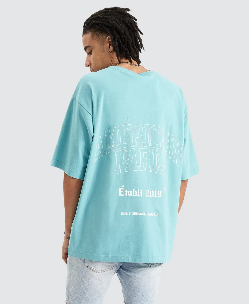 AMERICAIN Seine Extra Oversized T-Shirt - Aquarelle Green