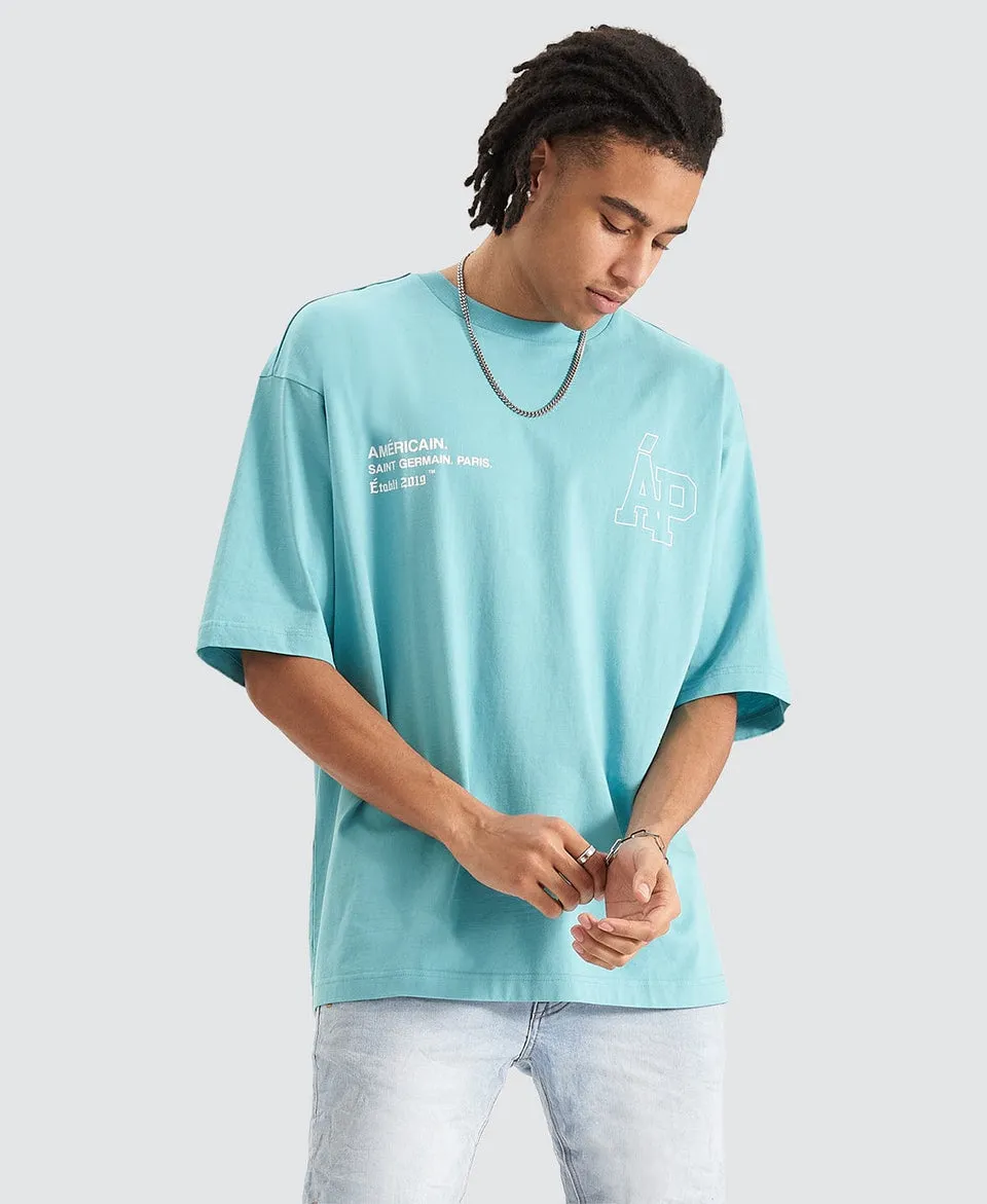 AMERICAIN Seine Extra Oversized T-Shirt - Aquarelle Green