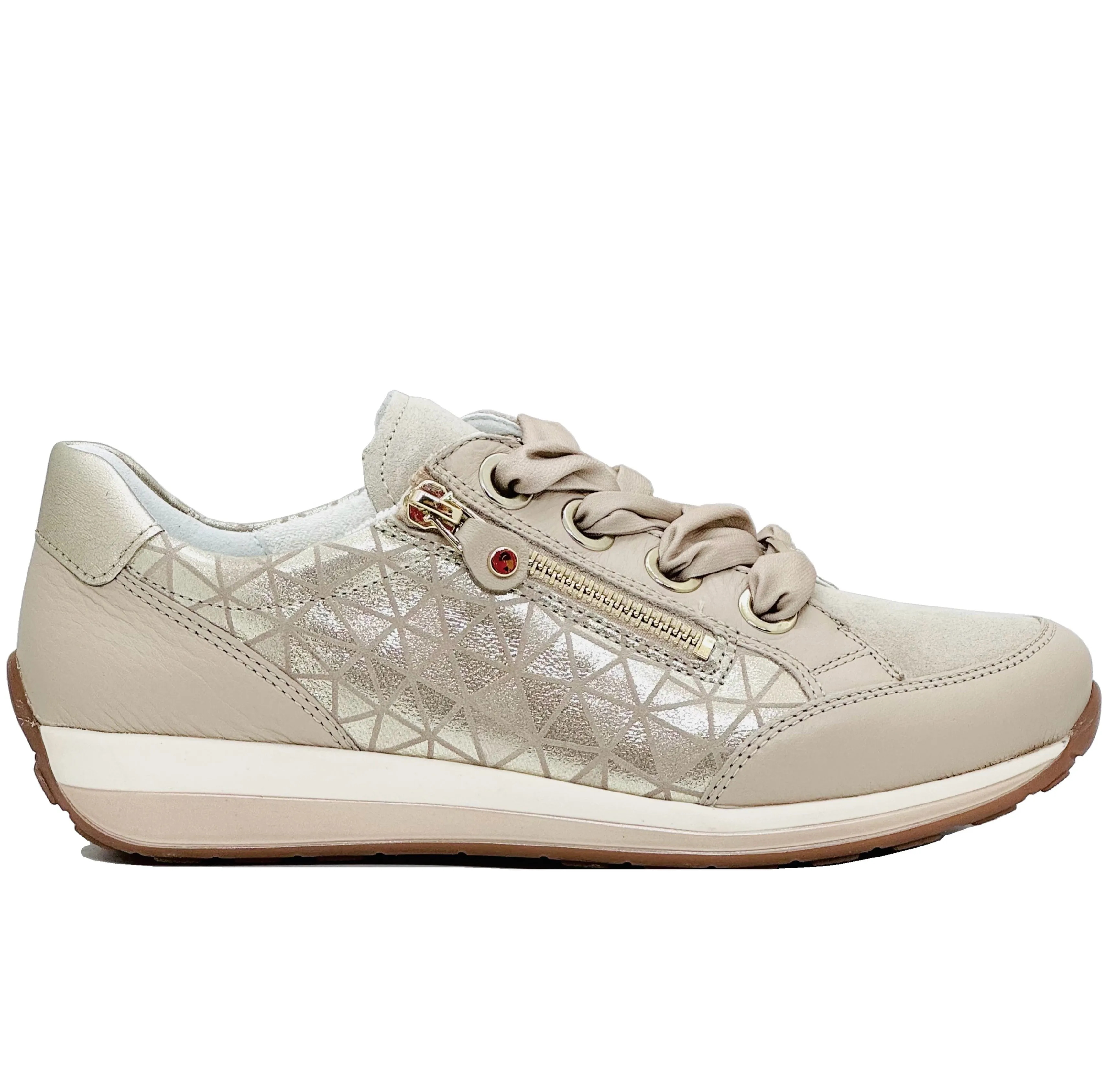 Ara Ladies Osaka Lace Up Zip Side Sneaker