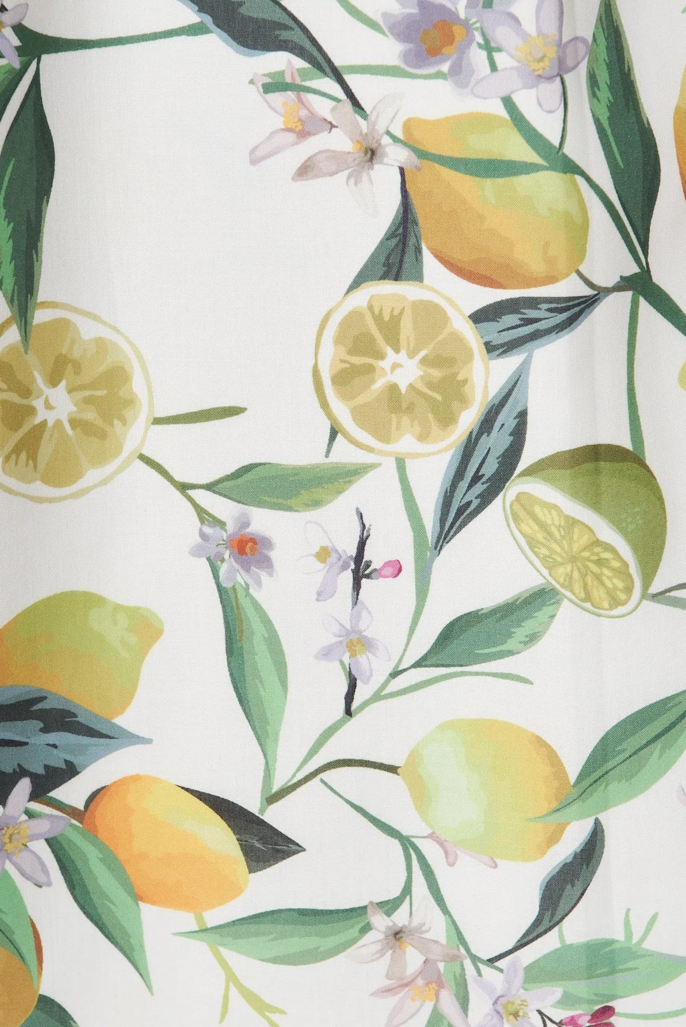 Camille Maxi Dress In White With Yellow Print