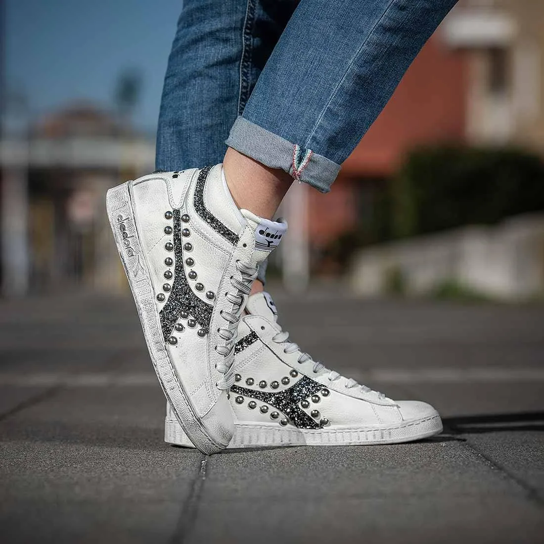 Diadora Game L High con Glitter e Borchie