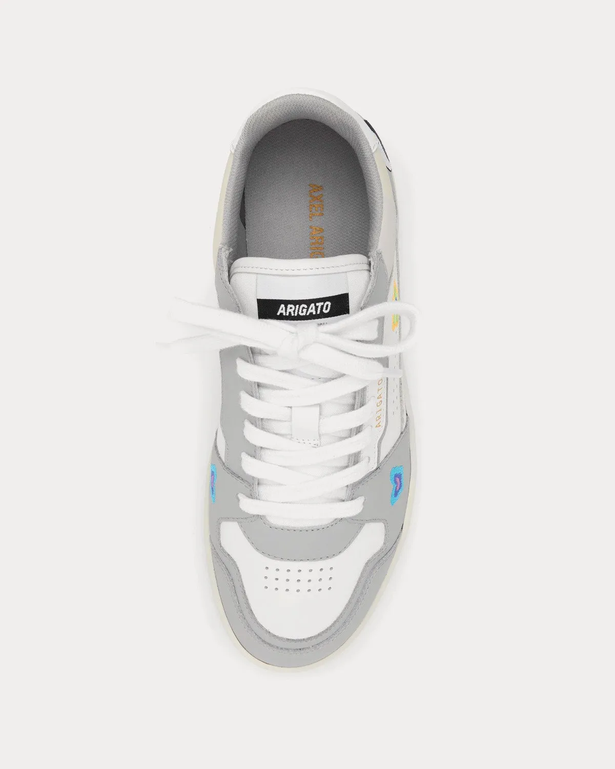 Dice Lo Embroidery White / Grey Low Top Sneakers