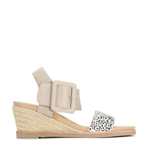 EMPATHY LEATHER ESPADRILLE WEDGE SANDALS