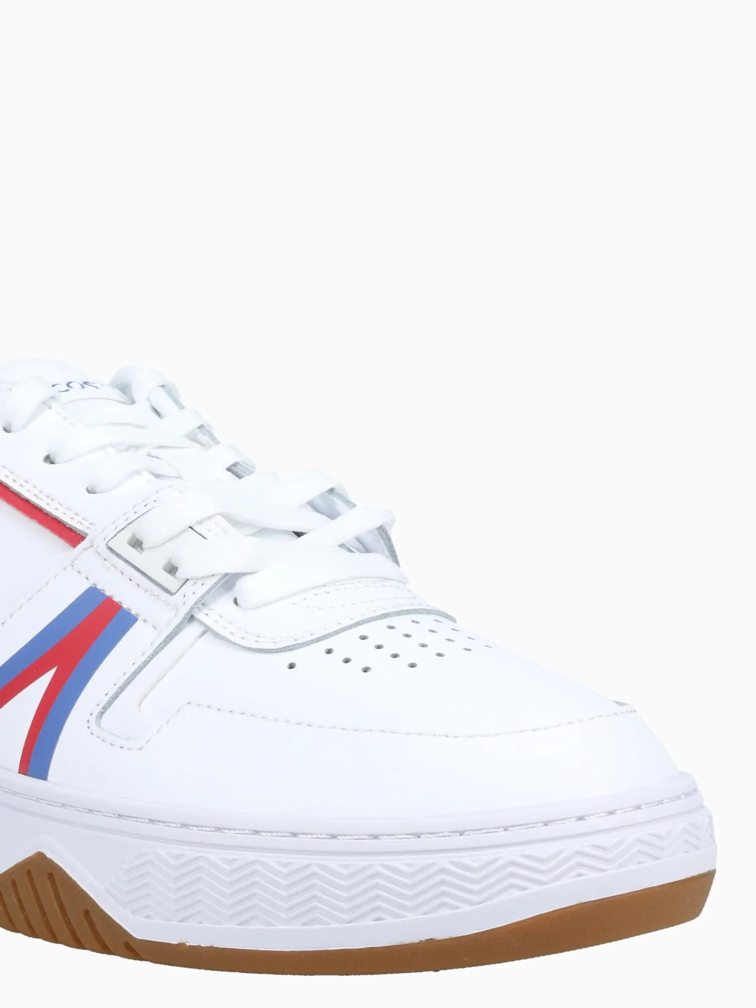 L001 Contrasted Leather Sneakers white/red/blue