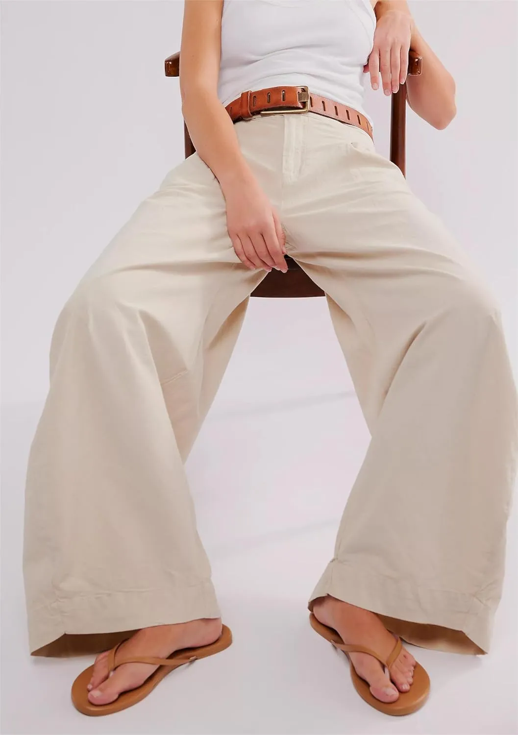 LifeShe Women's Wide Leg Baggy Pants High Rise Barrel Pant Loose Boyfriend Trousers with Pockets