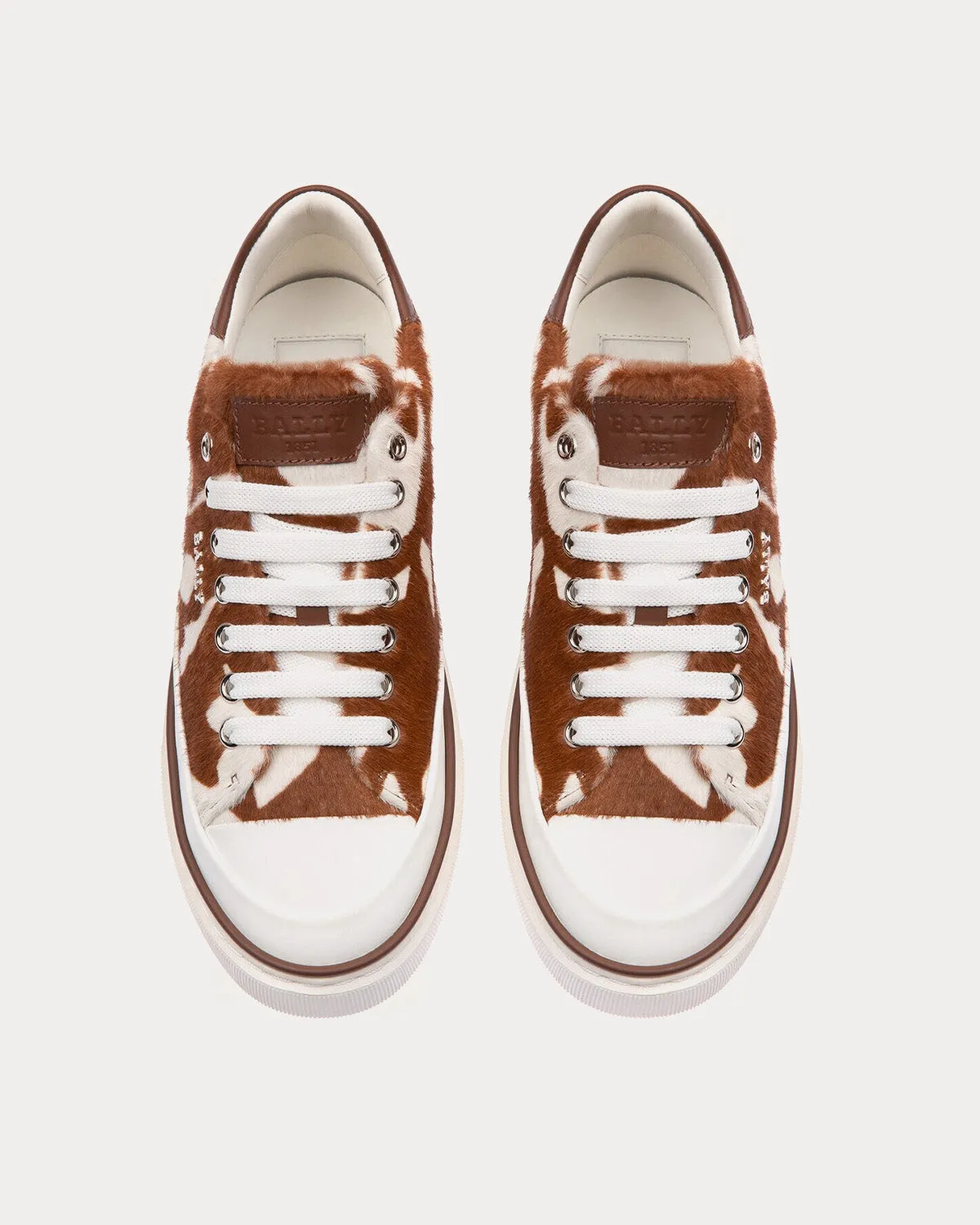 Maily Leather White / Brown Low Top Sneakers