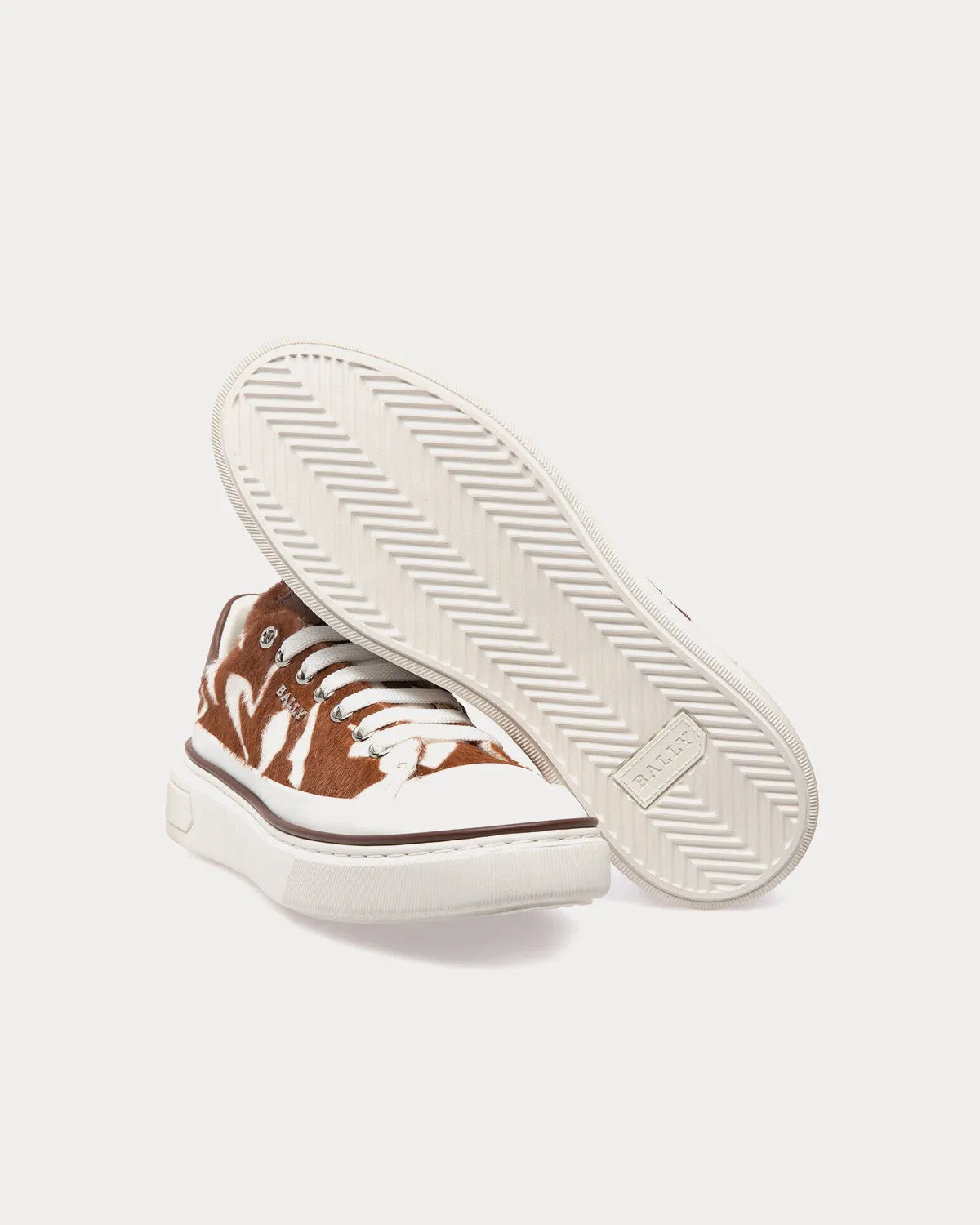 Maily Leather White / Brown Low Top Sneakers