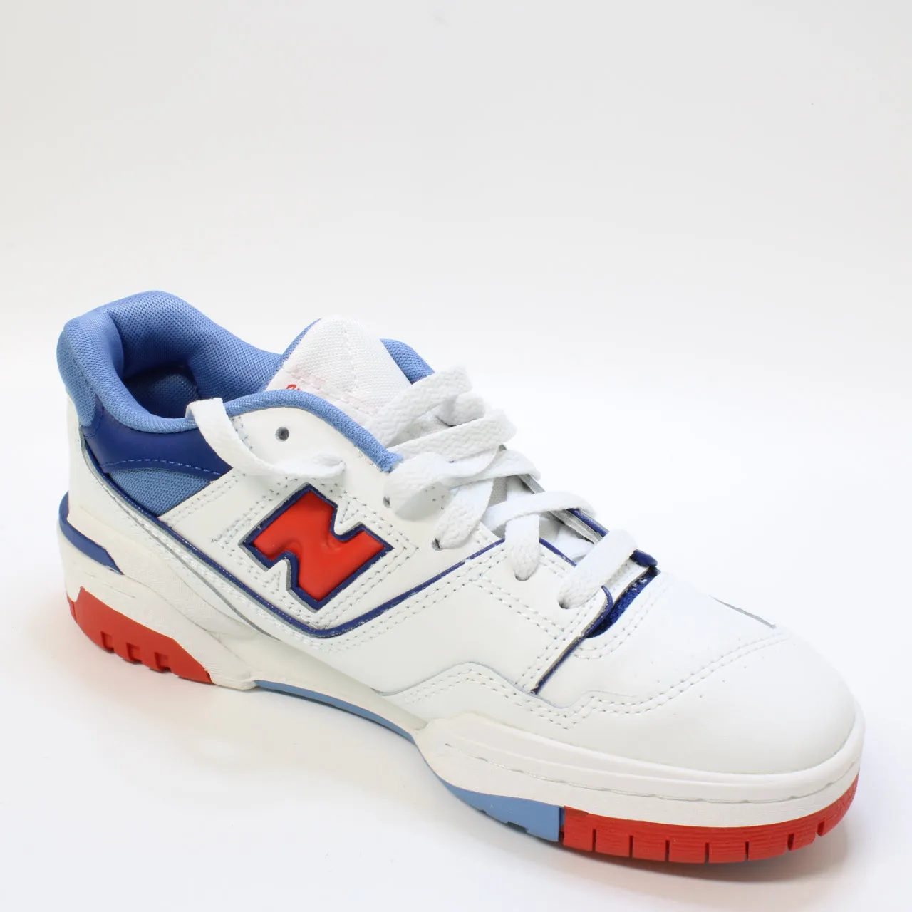 Odd Sizes - Kids New Balance BB550 Gs White Blue Navy Red - UK Sizes Right 5/Left 4