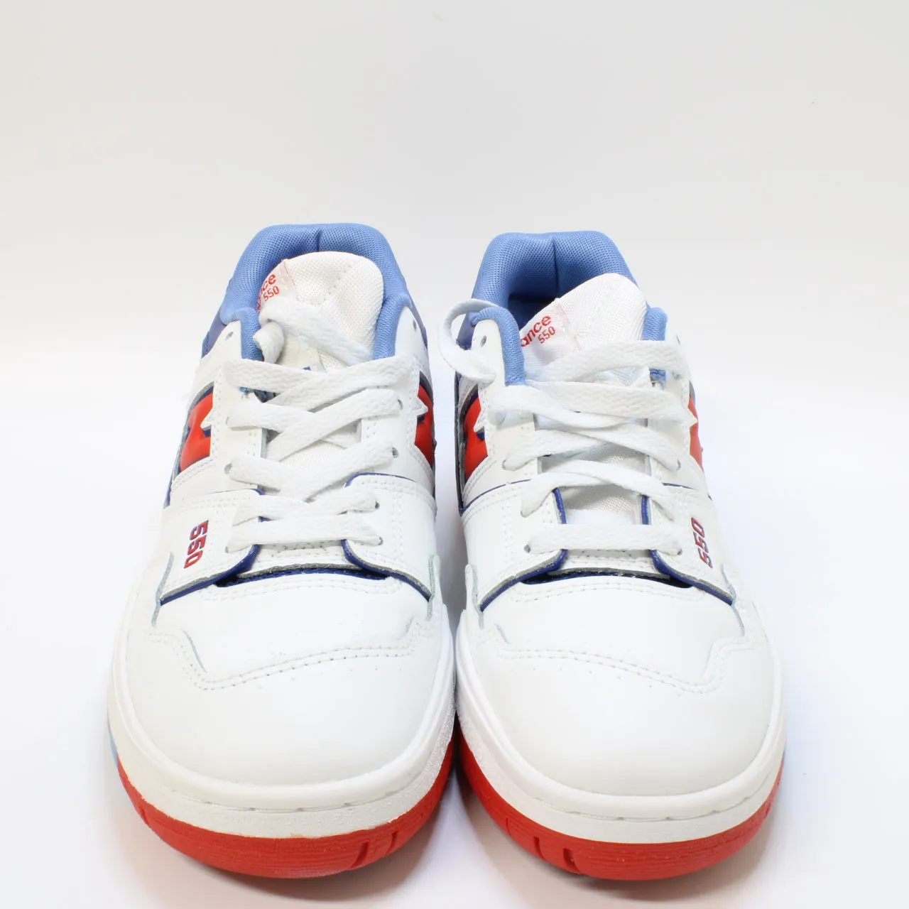 Odd Sizes - Kids New Balance BB550 Gs White Blue Navy Red - UK Sizes Right 5/Left 4