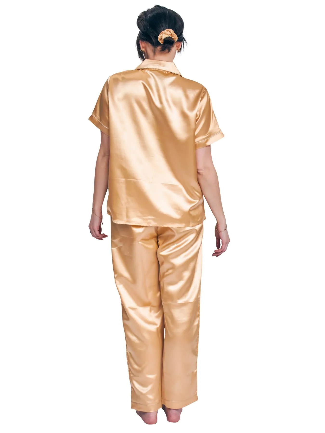 Plain Front Pocket Trim Shirt Drawstring Waistband Co-Ord Set