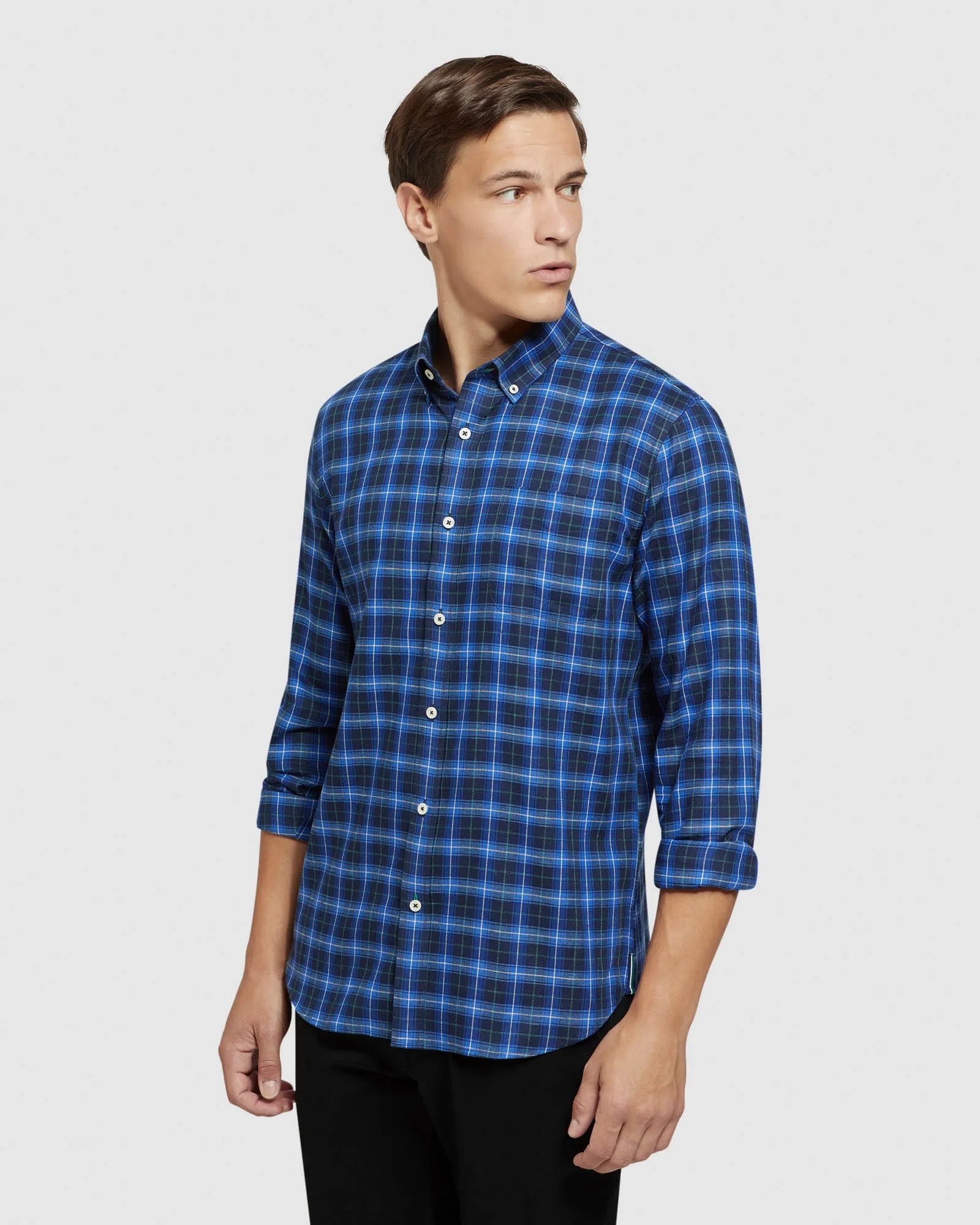 Portland Cttn/Linen Check Regular Shirt