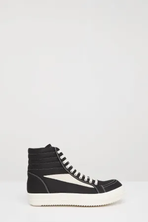 Rick Owens DRKSHDW Womens Vintage High Sneaks in Black Milk