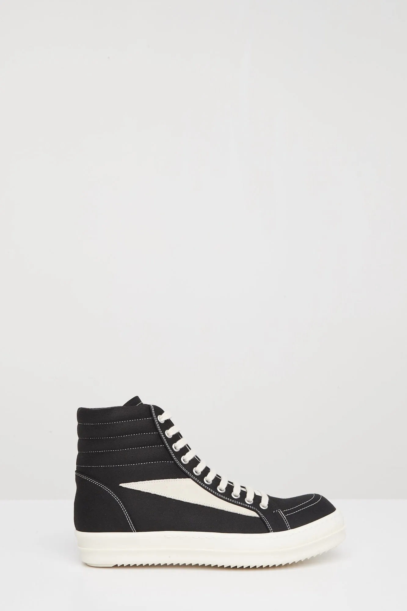 Rick Owens DRKSHDW Womens Vintage High Sneaks in Black Milk