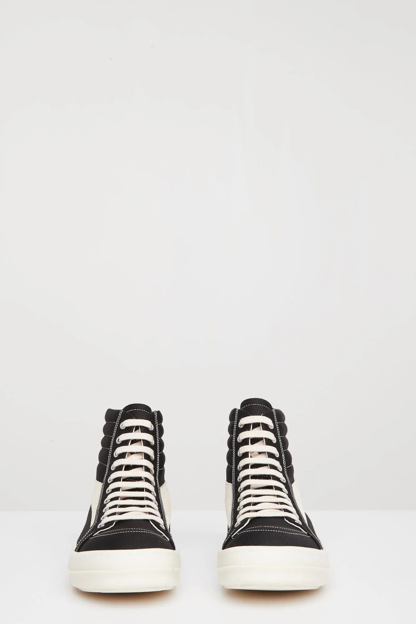Rick Owens DRKSHDW Womens Vintage High Sneaks in Black Milk