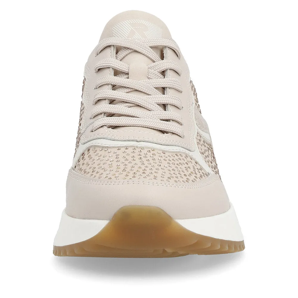 Rieker Evolution Ladies Crystal Trim Lace Up Sneaker