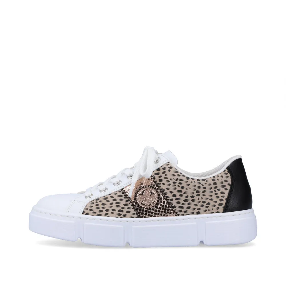 Rieker Ladies Patchwork Lace Up Sneaker