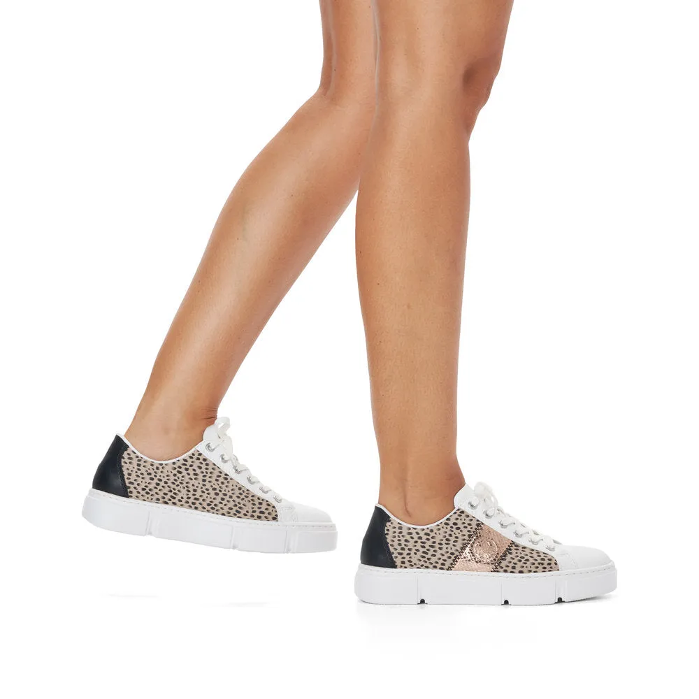 Rieker Ladies Patchwork Lace Up Sneaker