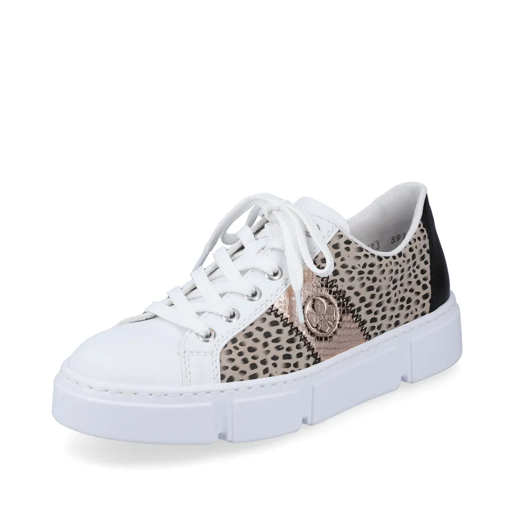 Rieker Ladies Patchwork Lace Up Sneaker
