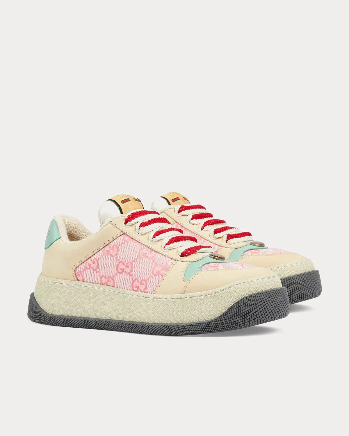 Screener GG Canvas Pink / Beige Low Top Sneakers