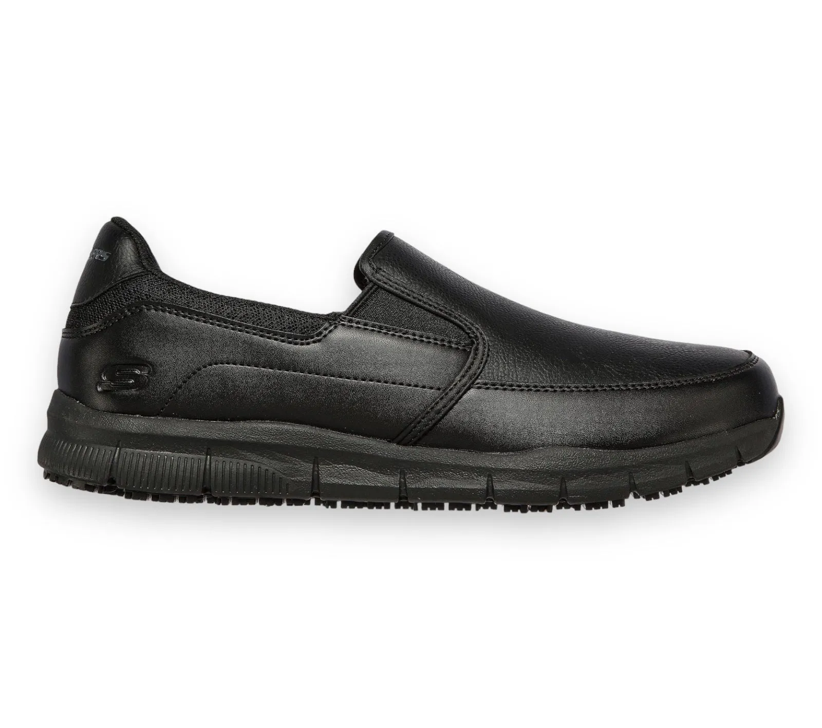 Skechers - Men - Black Slip-On - Slip Resistant Shoe
