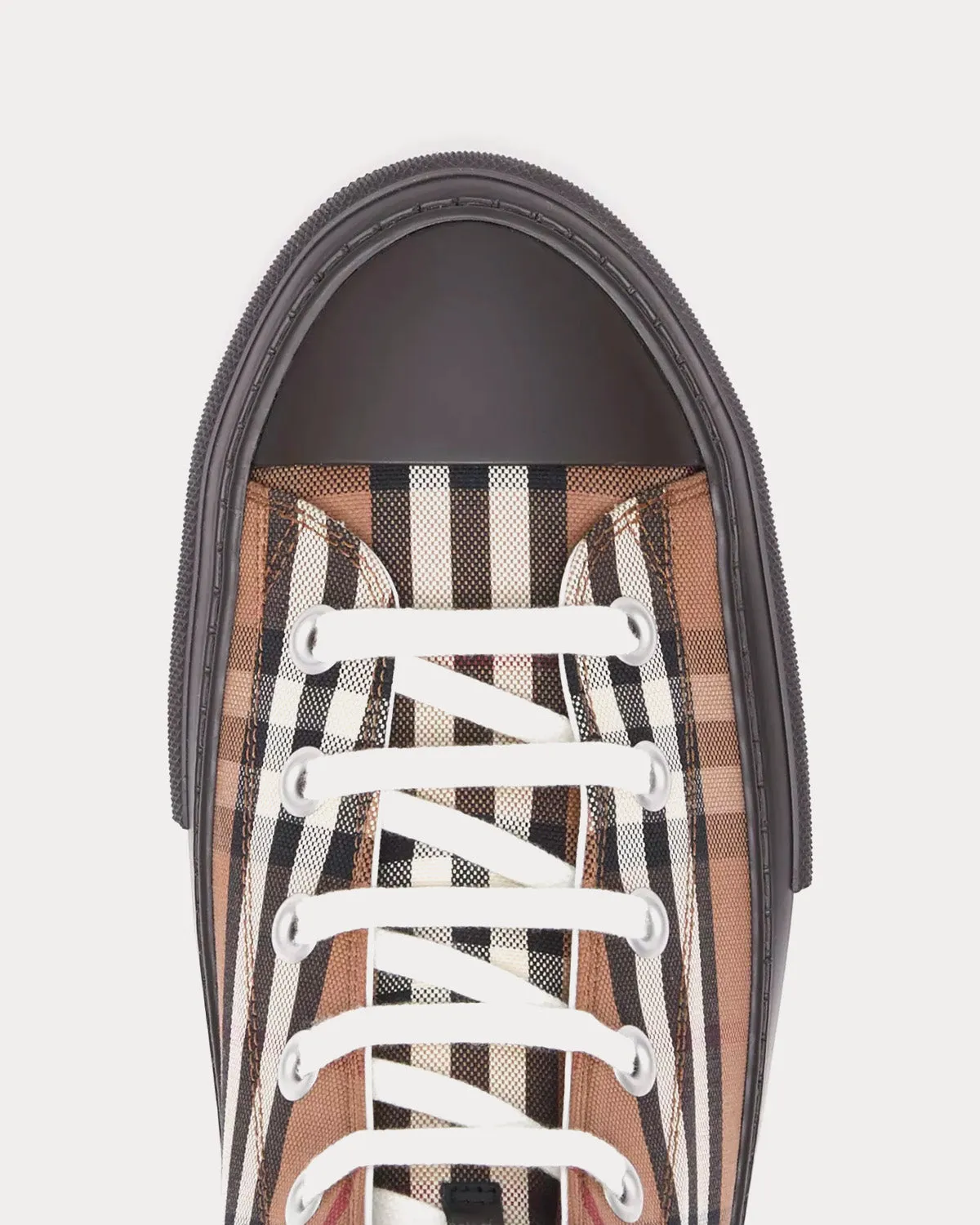 Vintage Check Cotton Birch Brown High Top Sneakers