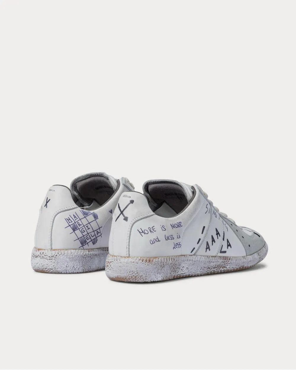 Vintage Graffiti White Low Top Sneakers