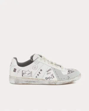 Vintage Graffiti White Low Top Sneakers