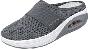 Women's Air Cushioned Arch Support Walking Shoes Mesh Orthopedic Diabetic Slippers Summer Slip-On Mule Sneakers Breathable Slippers Closed Toe Slides Outdoor Going Out Lounge