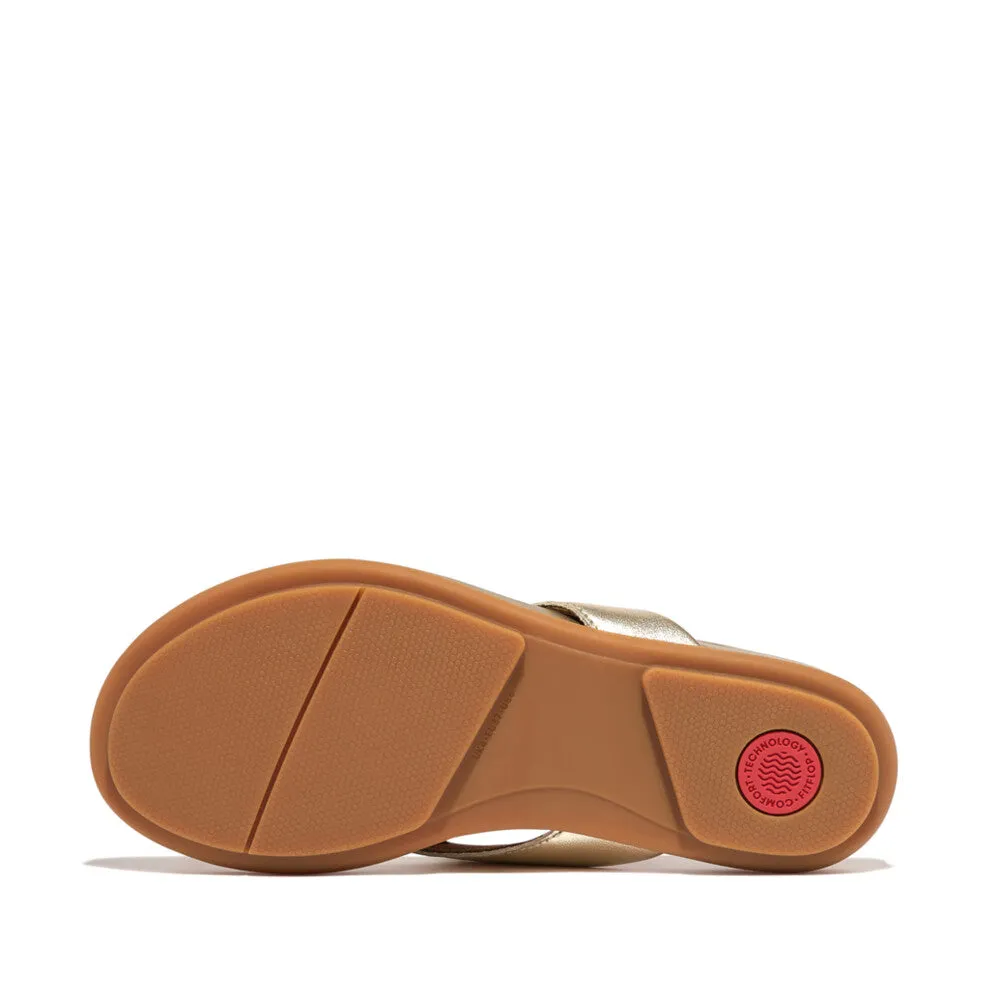 Womens FitFlop Platino Gracie Leather Flip Flops