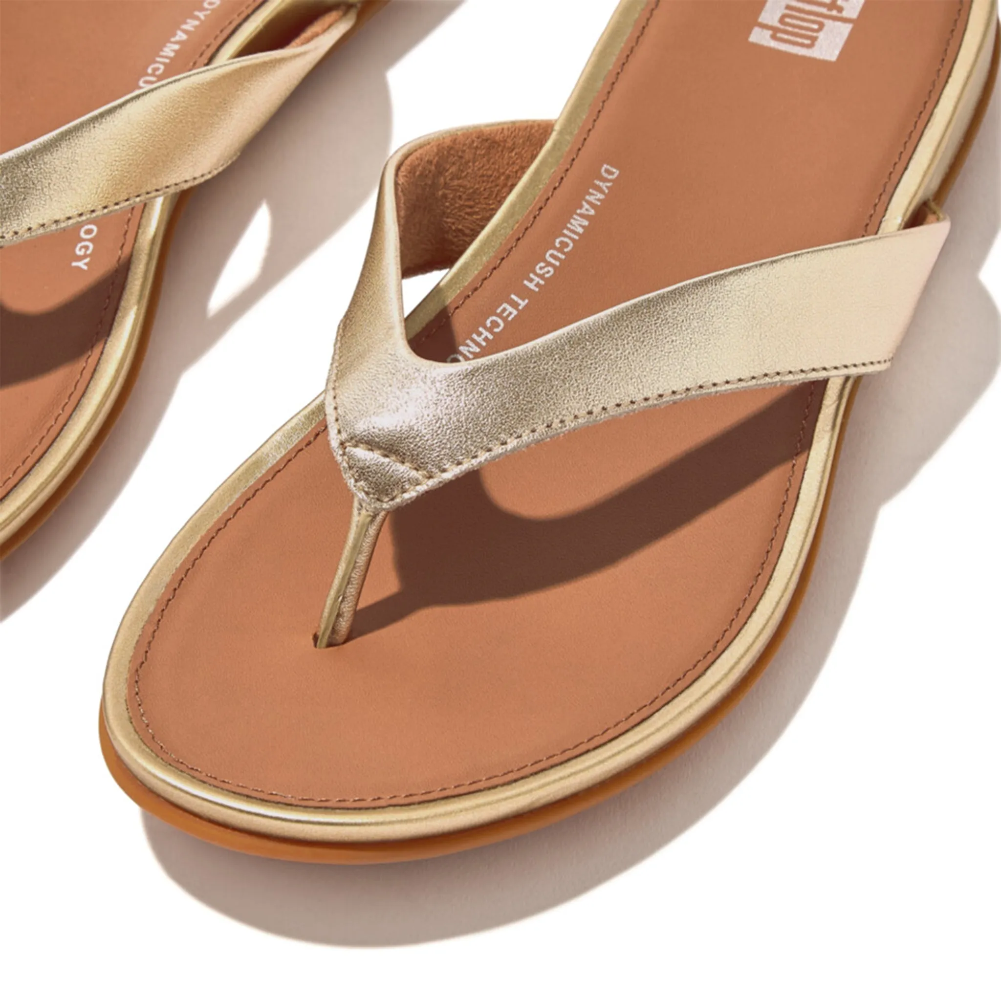 Womens FitFlop Platino Gracie Leather Flip Flops
