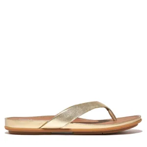 Womens FitFlop Platino Gracie Leather Flip Flops