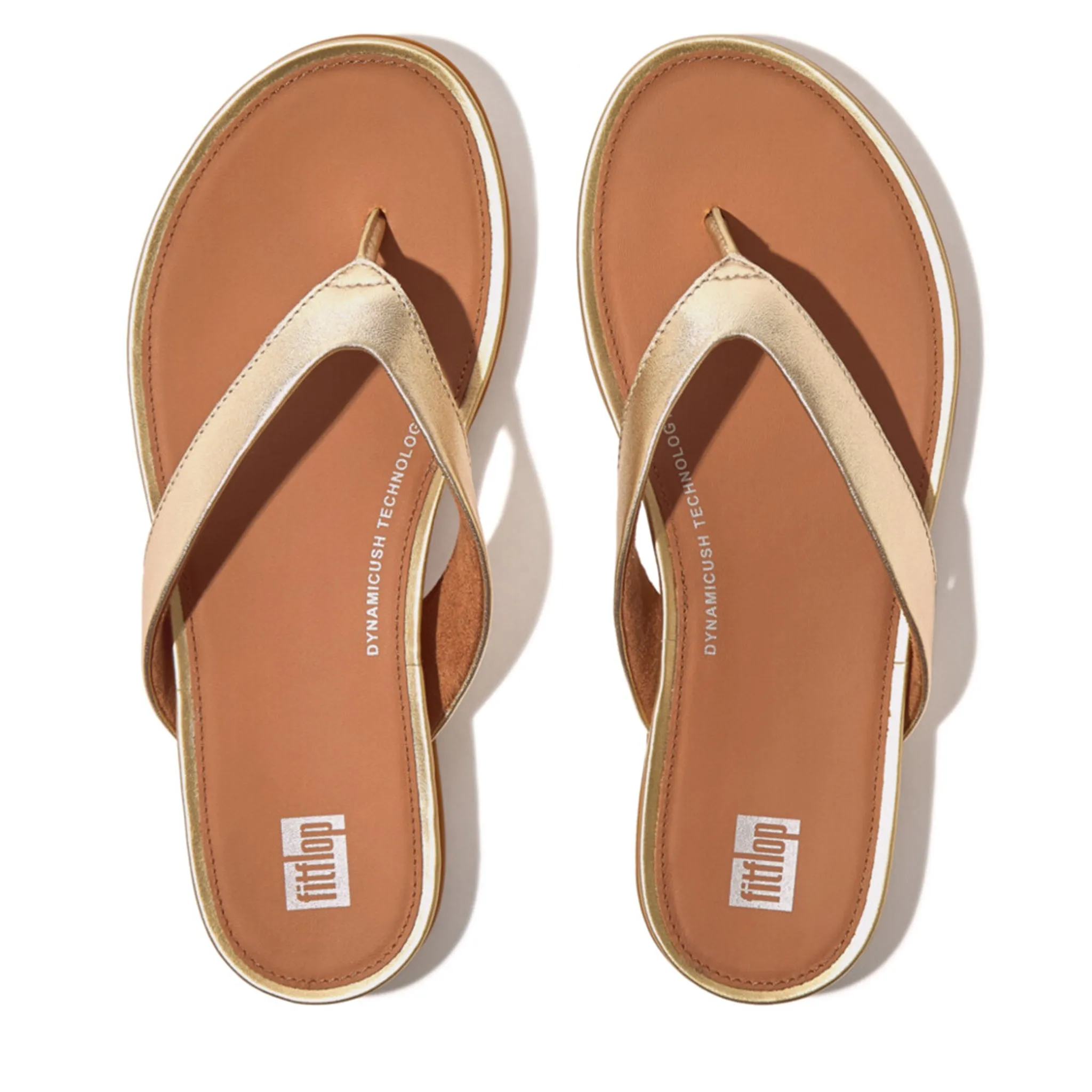 Womens FitFlop Platino Gracie Leather Flip Flops