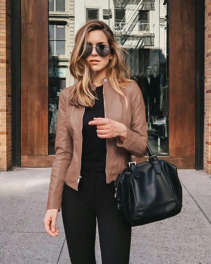 Women's PU Leather Jacket - Great for Casual or Formal Occasions