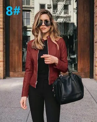 Women's PU Leather Jacket - Great for Casual or Formal Occasions