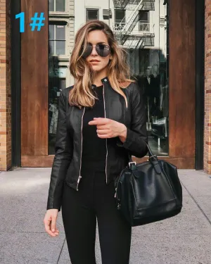 Women's PU Leather Jacket - Great for Casual or Formal Occasions